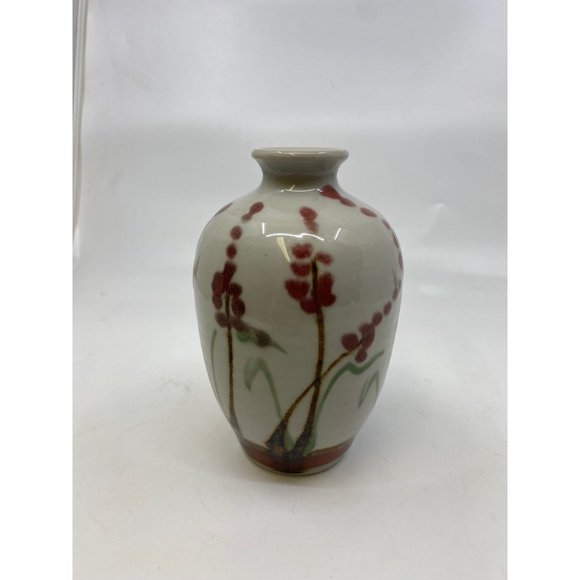 Signed Studio Pottery Handpainted Vase “West” 6” - Picture 4 of 11